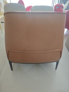 Luxuriöser Mid-Century Modern Akzentstuhl aus Rindsleder, Einzelner Freizeitsessel für Zuhause, Büro und Wohnzimmer, Bequemer Armsessel - Product Image 4