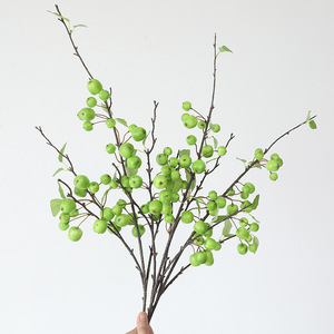 Mona Little Apple 1015 Branche de fruit artificielle verte 78cm Fleur en soie Décoration d'intérieur Accessoires de mariage - Product Image 3