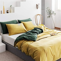 Parure de lit personnalisée 100% coton lavé Oeko-tex très vendue parure de lit personnalisée drap de lit de luxe en coton housse de couette verte