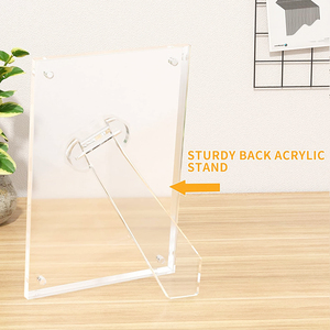 Custom moderno eco-friendly magnetico curvo chiaro acrilico cubo foto cornice Lucite immagine espositore per uso domestico - Product Image 5