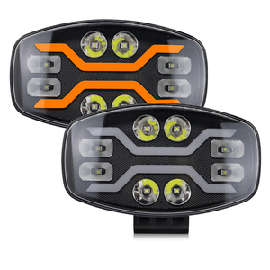 Phares LED 10 pouces 24V 80W 8000 Lumens les plus populaires, blancs et jaunes, pour conduite et travail, avec clignotants dynamiques séquentiels, universels - Product Image 1
