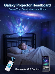 Cadre de lit multifonctionnel durable et antidérapant pour lit Queen Size avec tête de lit et projecteur d'étoiles pour un sommeil réparateur - Product Image 3