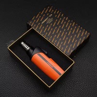 Briquet à cigare en métal Honest Qingxuan 1 avec flamme jet droite coupe-vent, fenêtre visible, rechargeable, vente en gros