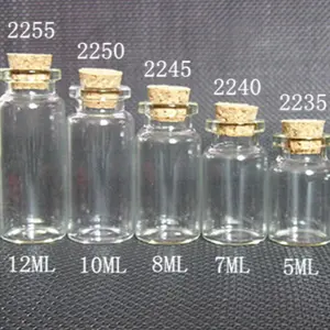 Miniatur kleine Mini-Glasflaschen ^ ^ ^ Glasflaschen 5ml 2 "Fläschchen mit Korken Miniatur ** Großhandel Mini 1 Liter Glasflasche