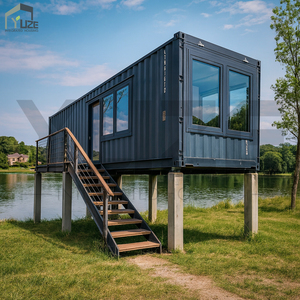 Maison préfabriquée européenne de luxe surélevée, maison modulaire en conteneur avec 1 chambre et escalier en acier - Product Image 1
