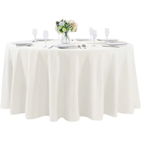 Vente en gros Polyester personnalisé blanc 120 pouces rond extérieur fête Banquet mariage nappe nappes pour événements