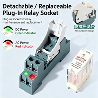 Composant de contrôle de puissance micro-mince RJ1S-CL (P) AC220V 1NO 1NC 12A 5 broches, équipé d'une base raffinée de qualité supérieure