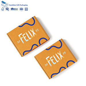 กล่องไปรษณีย์กระดาษลูกฟูกสีส้มพิมพ์โลโก้ตามสั่ง สำหรับเสื้อผ้า เครื่องสำอาง สตรีทแวร์ บรรจุภัณฑ์อีคอมเมิร์ซ - Product Image 1