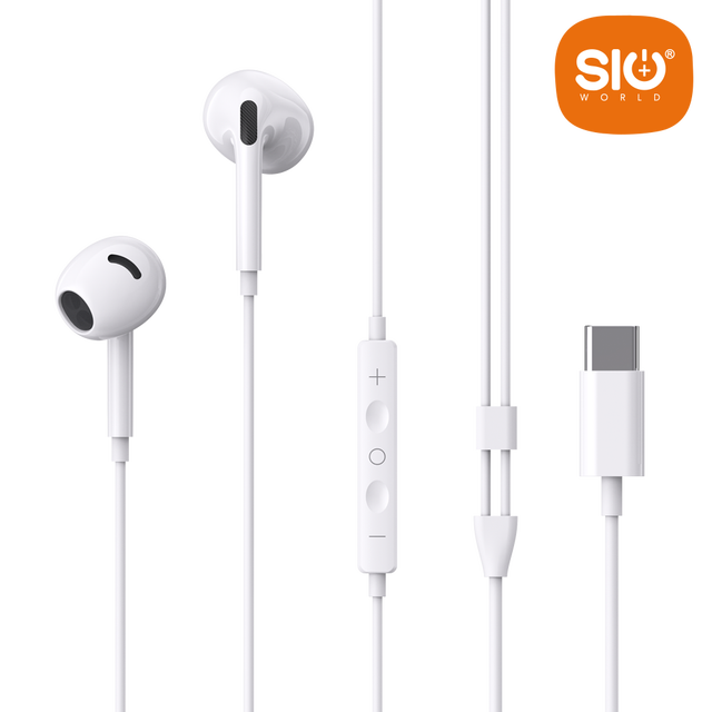 SIO Factory Wholesale 1.2M In-Ear Type-C Wired Earphones with Microphone ENC Noise Cancellation for iPhone & for Music