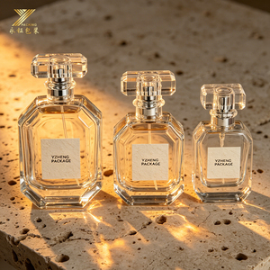 YZ-Luxury Flacon de parfum en verre octogonal taillé en diamant - 30ml 50ml 100ml Vaporisateur à brume fine en cristal de silex de haute qualité pour marques de niche - Product Image 2