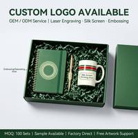 Coffret Cadeau de Noël Festif pour Entreprises : Tasse en Céramique, Carnet Spirale et Stylo Métallique (3 Pièces) pour Employés et Clients