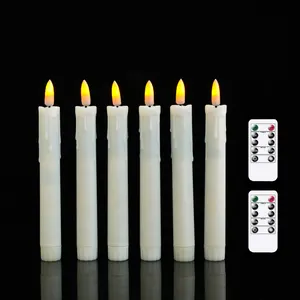 New Arrival 17.5cm Remote Control 3D Real Teardrop Plastic Led Taper Flameless Dinner Candle Light For Wedding Party Decoration