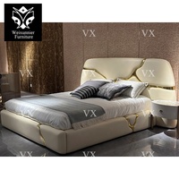 Ensemble de lit de style moderne de luxe haut de gamme sur mesure par le fabricant, lit queen-size, meubles de chambre à coucher