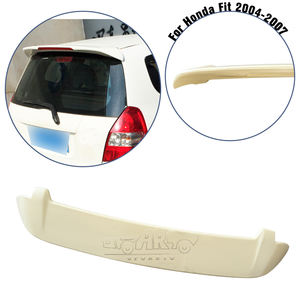 อุปกรณ์เสริมภายนอกออกใหม่ ABS คาร์บอนไฟเบอร์แต่งรูปลักษณ์พร้อมไฟเบรคหลังสปอยเลอร์สำหรับ <span class=keywords><strong>Honda</strong></span> Fit <span class=keywords><strong>JAZZ</strong></span> hatchback <span class=keywords><strong>2004</strong></span> - 2007 - Product Image 1