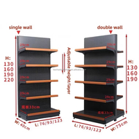 Présentoir mural gondole 3x6,5 pieds pour supermarchés, magasins de fournitures de bureau et autres commerces de détail – Étagère autoportante pratique