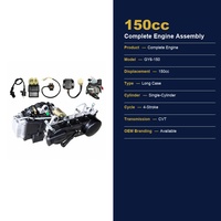Ensemble moteur de scooter GY6 150cc, 4 temps, complet, carter long, pièce de rechange