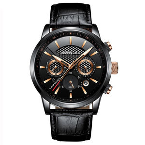 Reloj de Pulsera para Hombre, Clásico, Deportivo, Resistente al Agua, con Calendario, Correa de Cuero Marrón y Negra Vintage, OEM ODM - Product Image 1