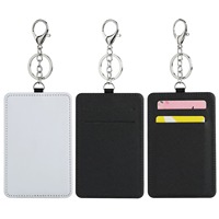 Porte-cartes de bus en toile vierge à sublimation en cuir PU avec impression personnalisée, étui portefeuille, pochette pour cartes, porte-badge d'identification pour hommes et femmes