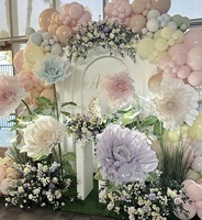 Fleurs de mariage en organza faites à la main, fleurs géantes en soie, pivoines décoratives avec support pour la décoration d'événements et de mariages