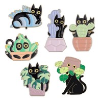 Cadeaux promotionnels, série d'animaux mignons, épingles à revers en métal en émail en forme de panda, de mouton, de lapin et de chat pour enfants
