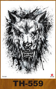 Venta caliente de moda Sexy Hungry Fierce Wolf Art colorido personalizado medio <span class=keywords><strong>brazo</strong></span> arte corporal impermeable <span class=keywords><strong>tatuaje</strong></span> temporal pegatinas - Product Image 5