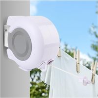 Bobine de corde à linge murale rétractable robuste Twin 15m câble sèche-linge 2x 2x lignes