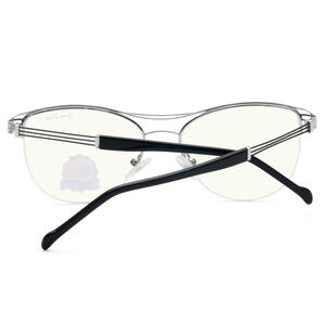 Monturas de Gafas Grises con Diseño Ojo de Gato, Protección Anti Luz Azul, Montura Completa, Metálicas para Mujer, Modelo 9012 - Product Image 2
