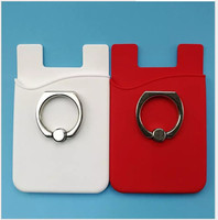 Vente en gros de porte-cartes en silicone avec anneau et logo personnalisé porte-cartes 2-en-1 porte-monnaie pour téléphone portable