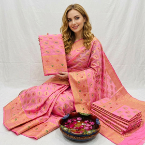 Sari pakistanais de luxe brodé pour femmes avec pièce de blouse, tenue de soirée de créateur, sari ethnique haut de gamme pakistanais - Product Image 5