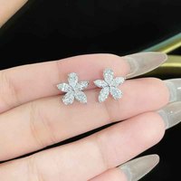 Orecchini Pendenti da Donna in Platino Pt950 con Diamanti Sintetici Taglio Marquise e a Pera Sfaccettati, Orecchini a Lobo con Diamanti, Orecchini Pendenti alla Moda