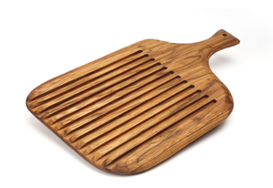 Planches de cuisine en bois chaud pour servir les aliments, personnalisées, motif de flux d'eau unique, <span class=keywords><strong>planche</strong></span> à découper en bois d'acacia avec encoches - Product Image 5