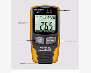 डेटा लोगर तापमान आर्द्रता रिकॉर्डिंग 32000 डेटा भंडारण के लिए DT-172 प्लास्टिक थर्मोमीटर-हाइग्रोमीटर-हाइग्रामीटर - Product Image 3