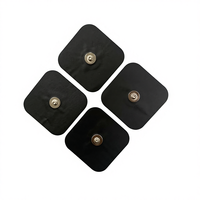 Électrodes en PU noir à fixation par pression Compex, adhésives, pour stimulateur musculaire TENS, électrodes en silicone pour stimulateur musculaire TENS