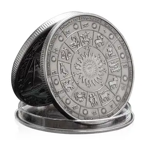 Twelve Constellations Sagittarius Lucky Coin Silver Plated Commemorative Coin Home Decorations Collections