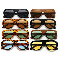 Lunettes de soleil pilote vintage léopard personnalisées avec logo 2026, protection UV400, monture plate, petite taille, style Y2K pour femme
