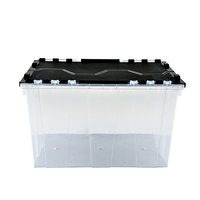 Boîte de rangement multifonctionnelle empilable de 15 gallons avec couvercle rabattable, bacs transparents, grande capacité, personnalisable, jouets, articles divers