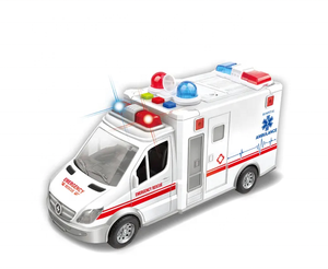 Auto <span class=keywords><strong>Giocattolo</strong></span> in Plastica a Frizione <span class=keywords><strong>Ambulanza</strong></span> con Luci e Musica - Product Image 1