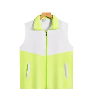 Color-blocked Work Vest Unisex Thin Fabric With Zipper Front For Events And Advertising - Product Image 4