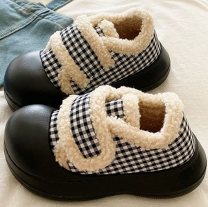 Botas de Invierno para <span class=keywords><strong>Mujer</strong></span>, Estilo Retro, Diseño a Cuadros, Cálidas, de EVA y Algodón, Desodorantes, Flexibles, con Punta Cerrada, Casuales, Resistentes a los Golpes, Suaves - Product Image 2