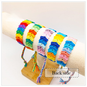 Nueva Pulsera Bordada con Letras de <span class=keywords><strong>Amor</strong></span>, Hecha a Mano, Arcoíris, <span class=keywords><strong>Amistad</strong></span>, Orgullo <span class=keywords><strong>Gay</strong></span>, con Borlas - Product Image 4