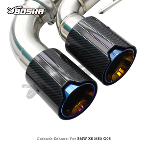Tuyaux d'échappement Catback en acier inoxydable sur mesure pour BMW X5 M50i 4.4TT 2019-2024 Boska Racing Pipe avec silencieux à valve Performance - Product Image 6