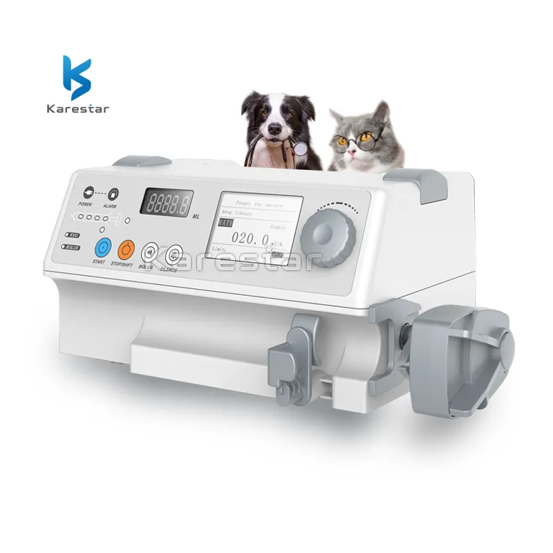 Pompe à seringue à canal unique électrique vétérinaire de haute qualité K-GS02 pour hôpital pour animaux de compagnie