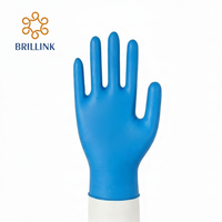 Guantes de Nitrilo Desechables Azules Brillink para Uso Doméstico, Talla Mediana, Sin Polvo, Sin Látex, Impermeables, Duraderos, Cómodos, Resistentes, para Alimentos