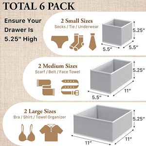 Foldable Cloth <b>Storage</b> Box Closet Dresser <b>Drawer</b> Organizer Fabric Baskets Bins Containers Divide <b>for</b> Clothes Underwear - Product Image 3