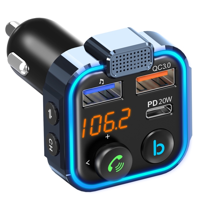 BT23 Bluetooth Fm Transmitter Usb-c In-car Chargers Fast Charging 20W PD QC3.0 Car Charger Adapter