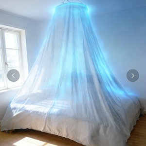 Moustiquaire conductrice <span class=keywords><strong>anti</strong></span>-ondes électromagnétiques en <span class=keywords><strong>tissu</strong></span> de coton argenté, protection <span class=keywords><strong>anti</strong></span>-radiation, baldaquin de lit circulaire, motif uni pour adulte, usage quotidien - Product Image 1