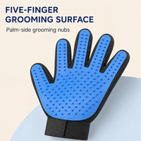 Gant de toilettage multi-usage en plastique souple pour chats et chiens, brosse anti-poils à cinq doigts, éliminateur de poils, gant de massage Gauche/Droite
