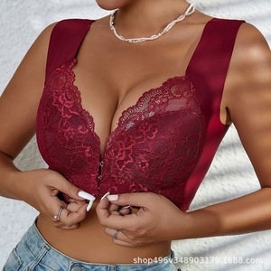 <span class=keywords><strong>Reggiseno</strong></span> a fascia sottile push-up con ferretto e <span class=keywords><strong>pizzo</strong></span>, <span class=keywords><strong>taglie</strong></span> <span class=keywords><strong>forti</strong></span> europee, con chiusura frontale in nylon - Product Image 2