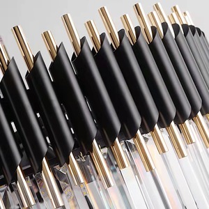 Lampadario Moderno in Cristallo E27, Lampada a Sospensione in Ferro Dorato LED <span class=keywords><strong>per</strong></span> Soggiorno - Product Image 6