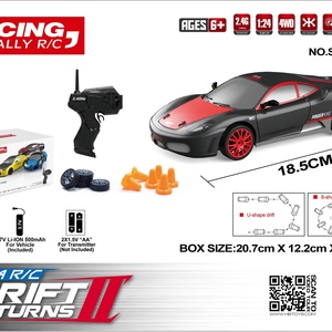 Voiture de course télécommandée 4x4 2,4 GHz, mini-voiture RC de drift à l'échelle 1/24 avec roues TPR et batterie - Product Image 3